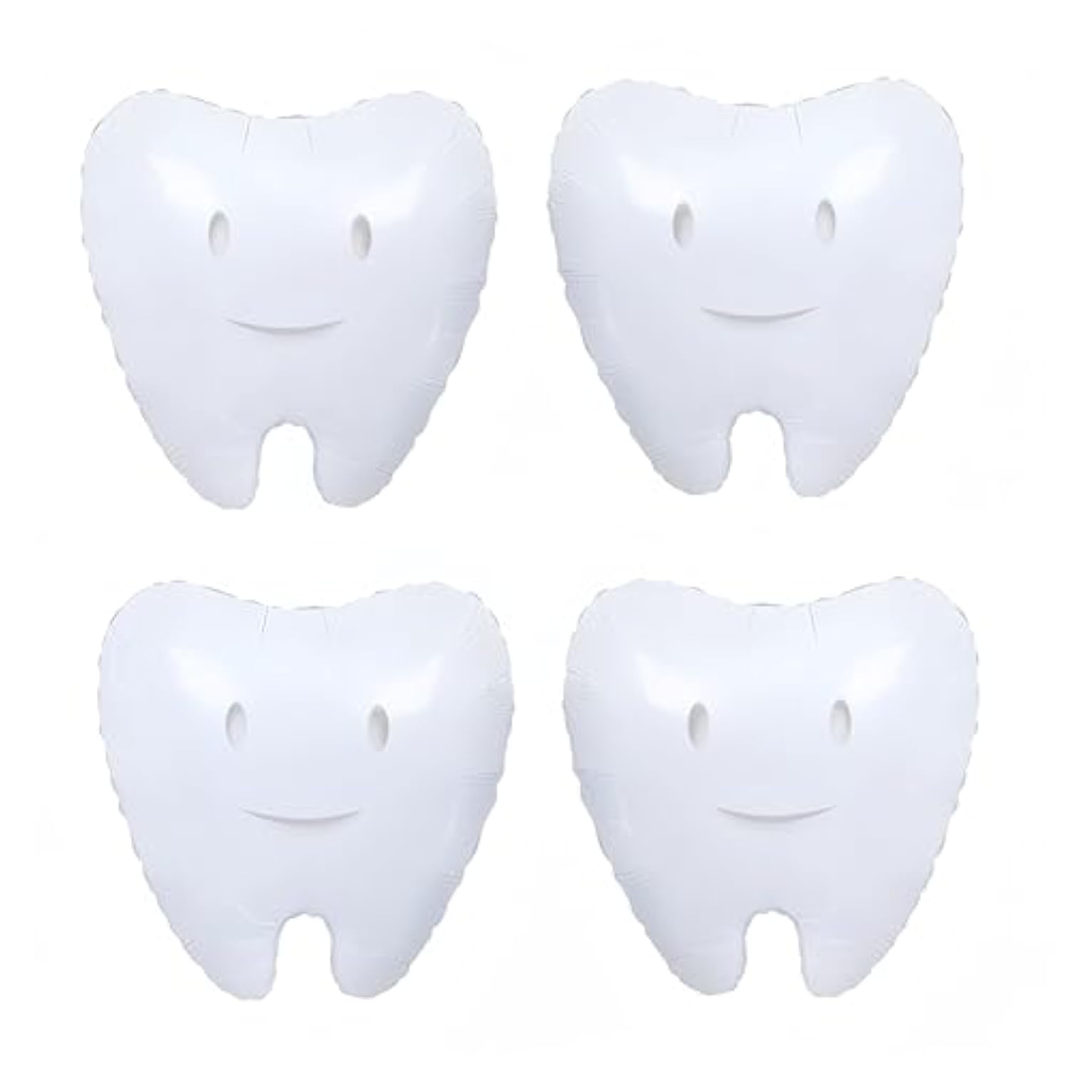 4Pcs White Tooth Balloons/Dentist Dental Graduation Party Decor/Temporary Tooth Teeth Theme Supplies/Tooth Clinic Dental School Balloons For Registered Dental Hygienist Graduation