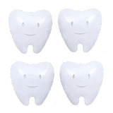4Pcs White Tooth Balloons/Dentist Dental Graduation Party Decor/Temporary Tooth Teeth Theme Supplies/Tooth Clinic Dental School Balloons For Registered Dental Hygienist Graduation