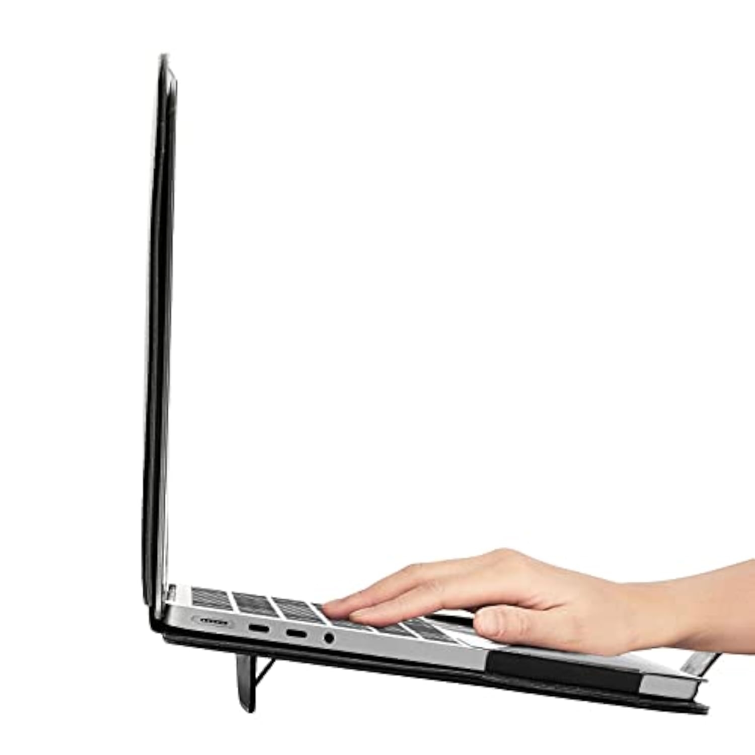 MOSISO Compatible with MacBook Pro 14 inch Case 2024 2023 2022 2021 M4 M3 M2 M1 Pro Max A3112 A3185 A3401 A2918 A2992 A2779 A2442, PU Leather Folio Protective Stand Cover Sleeve, Black