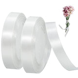 2Rolls/50Yards 1" White Satin Ribbon, White Ribbon For Crafts Gift Wra
