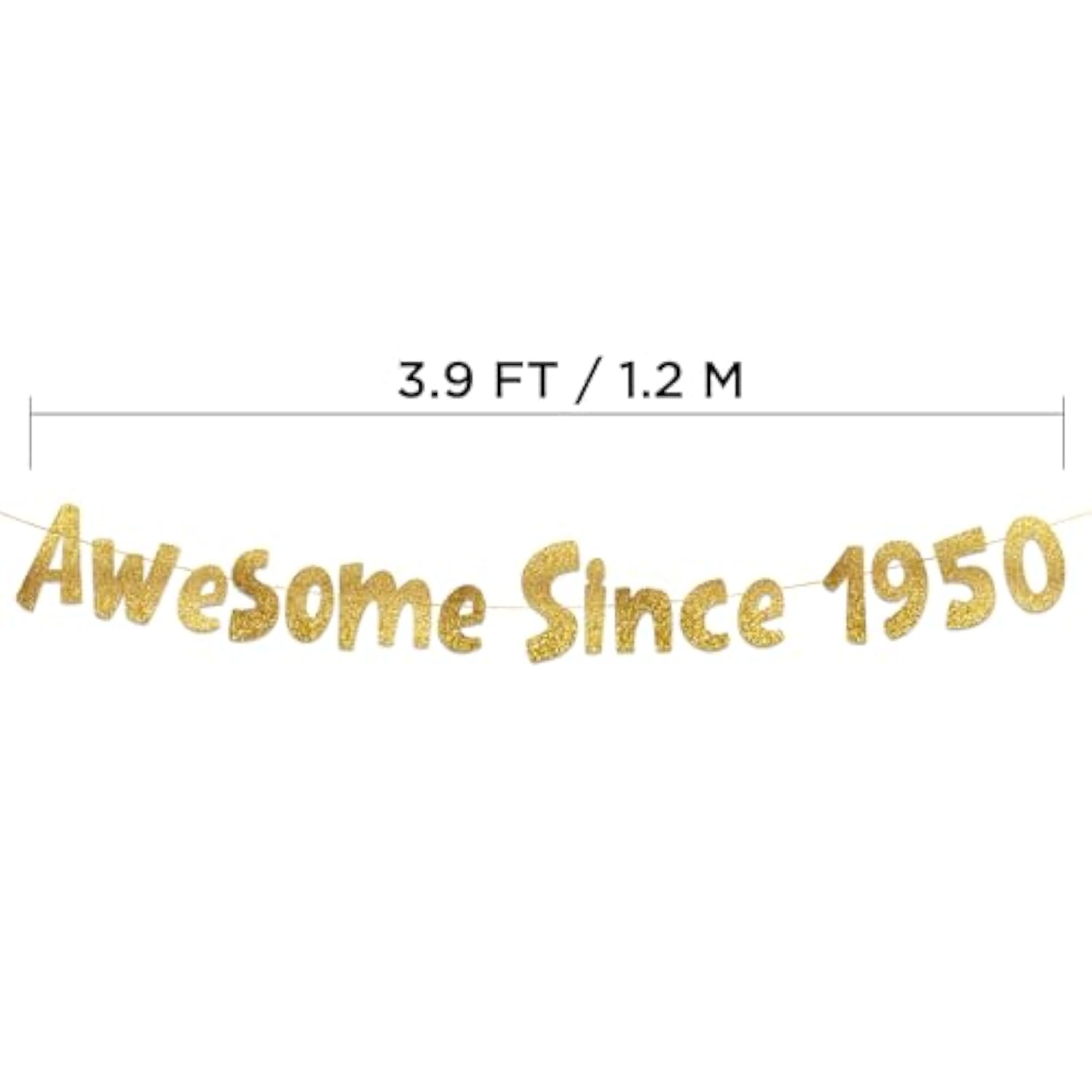 Awesome Since 1950 Gold Glitter Banner - 75Th Birthday Party Decorations
