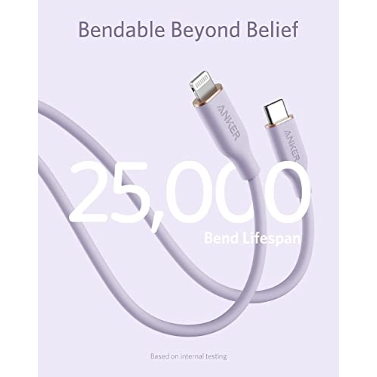Anker USB C to Lightning Cable, MFi Certified Cable for iPhone 13 Pro 12 Pro Max 12 11 X XS, Supports Power Delivery (Lilac Purple, 6ft)