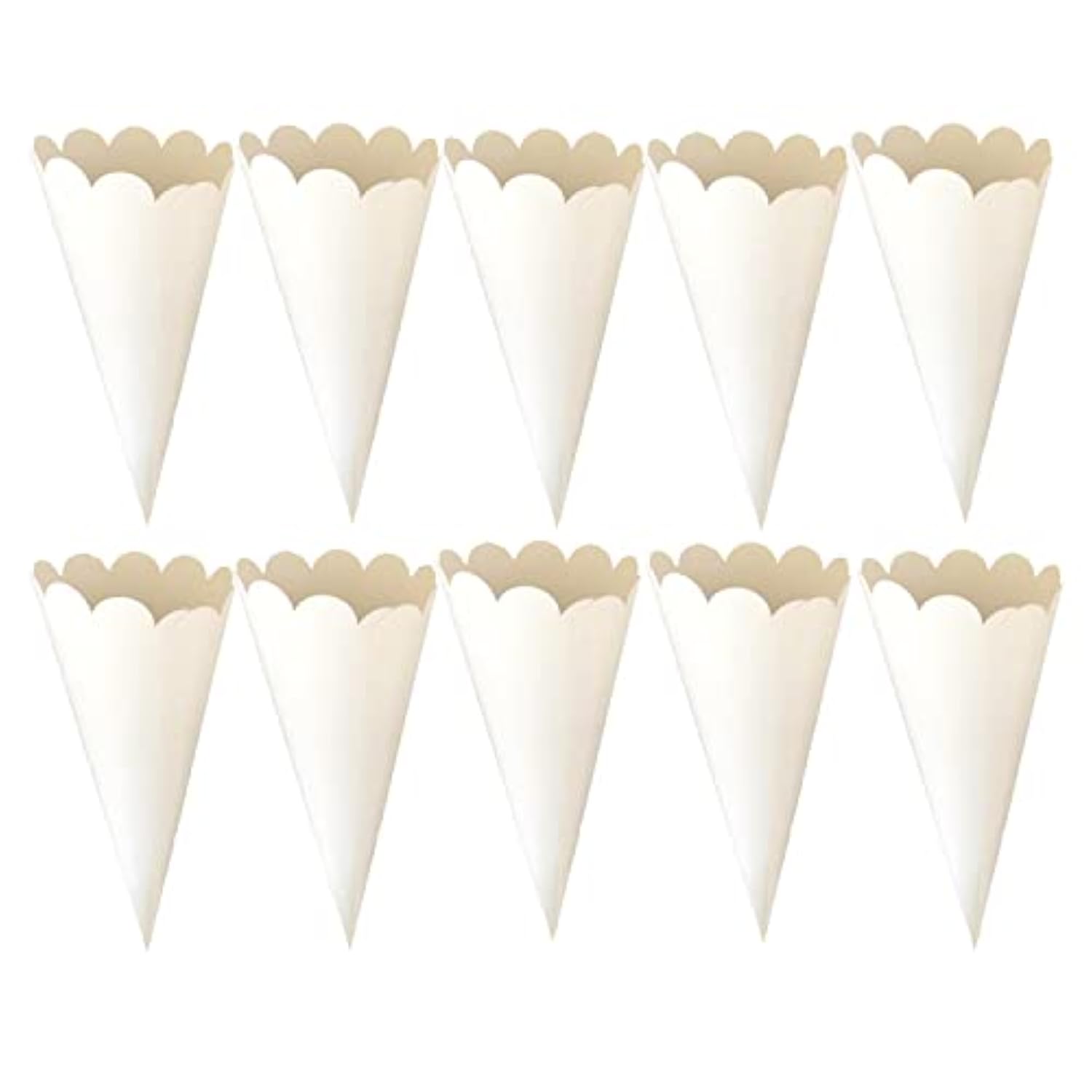 50 Pcs Paper Confetti Cones White Party Favors for Flowers or Candy