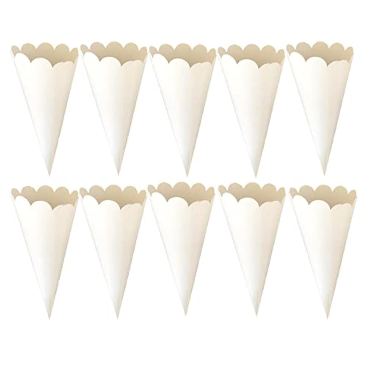 50 Pcs Paper Confetti Cones White Party Favors for Flowers or Candy