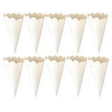 50 Pcs Paper Confetti Cones White Party Favors for Flowers or Candy