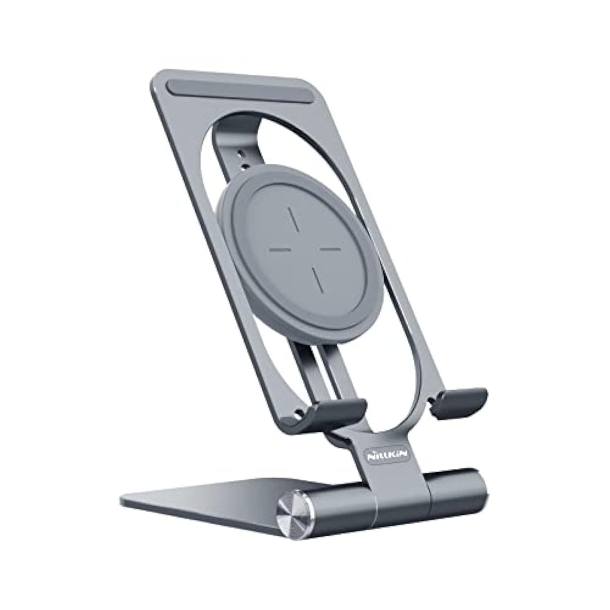 Fast Wireless Charger - Metal Foldable And Adjustable Wireless Charging Stand For Iphone 16 15 14 13 12, Samsung Galaxy S25 S24 S23 S22 S21 Ultra/Plus And Android Phones, Space Grey