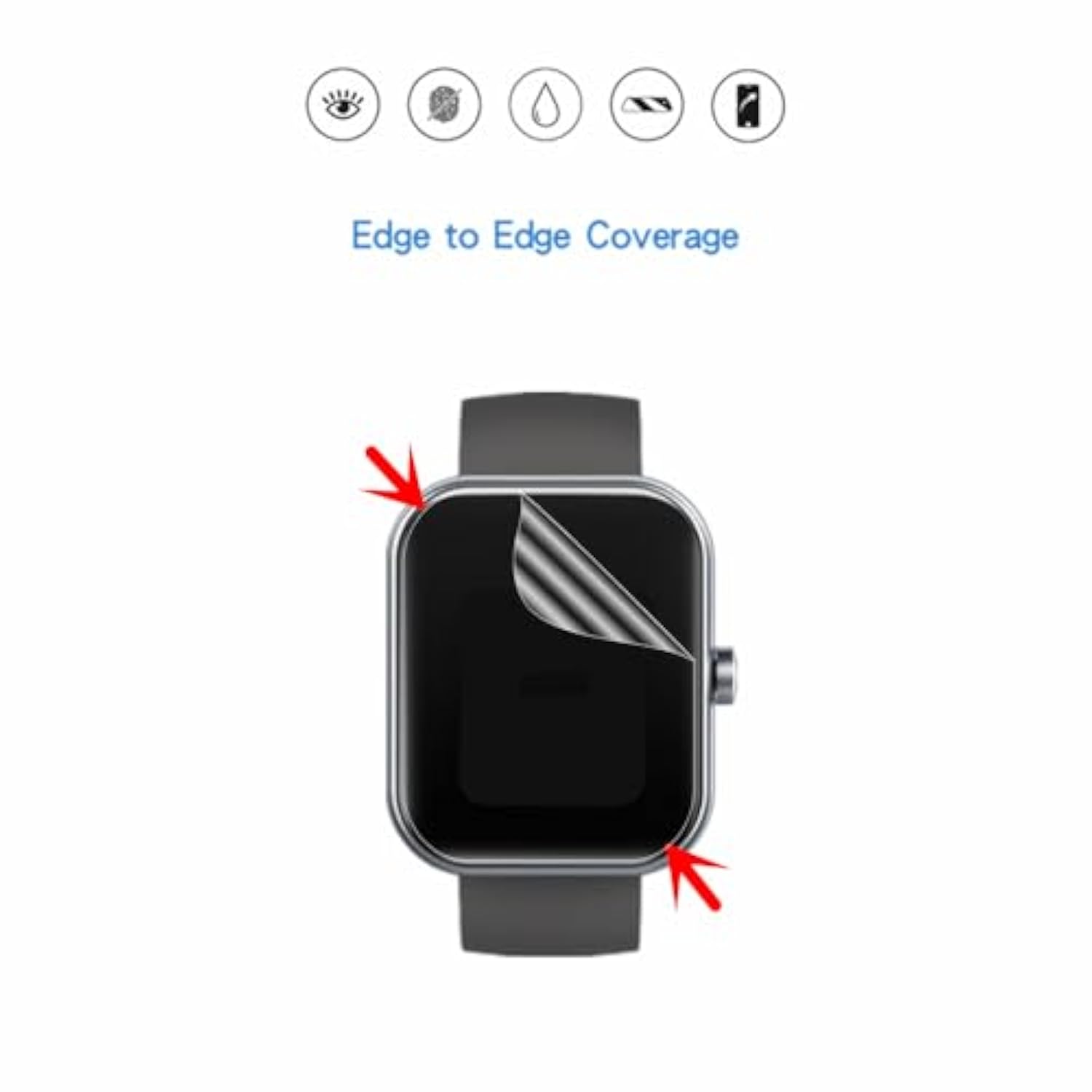 Screen Protector Compatible For T80 Smart Watch 1.95'' , Hd Full Coverage Tpu Protective Film Compatible For Cillso / Puqo 1.95'' Smartwatch / Y66 Smartwatch ( 6Pcs )