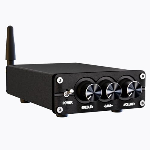 Bluetooth 5.0 Stereo Audio Amplifier Receiver 2 Channel Class D TPA3116 Mini Hi-Fi Integrated Amp for Home Passive Speakers 100W x 2 (BT200A)