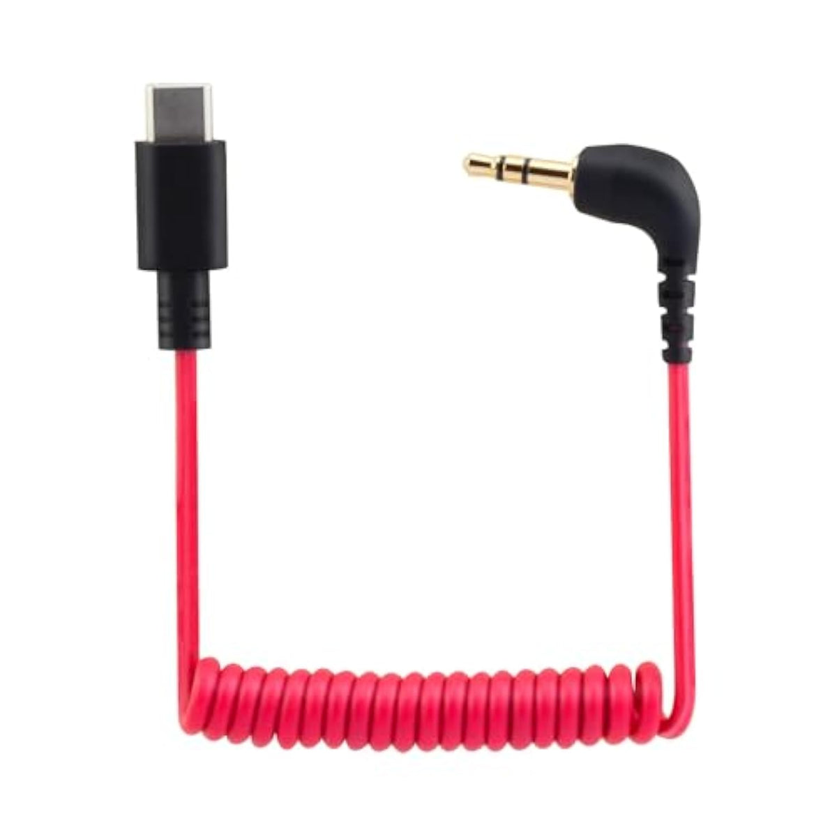 Usb C To 3.5Mm Cable For Rode Wireless Go Ii, Coiled Right Angle Trs Male Dac Aux Adapter Audio Cord Compatible With Iphone 15 Pro Max Plus, Galaxy S23 Ultra, Pixel 7 Ipad Air Mini