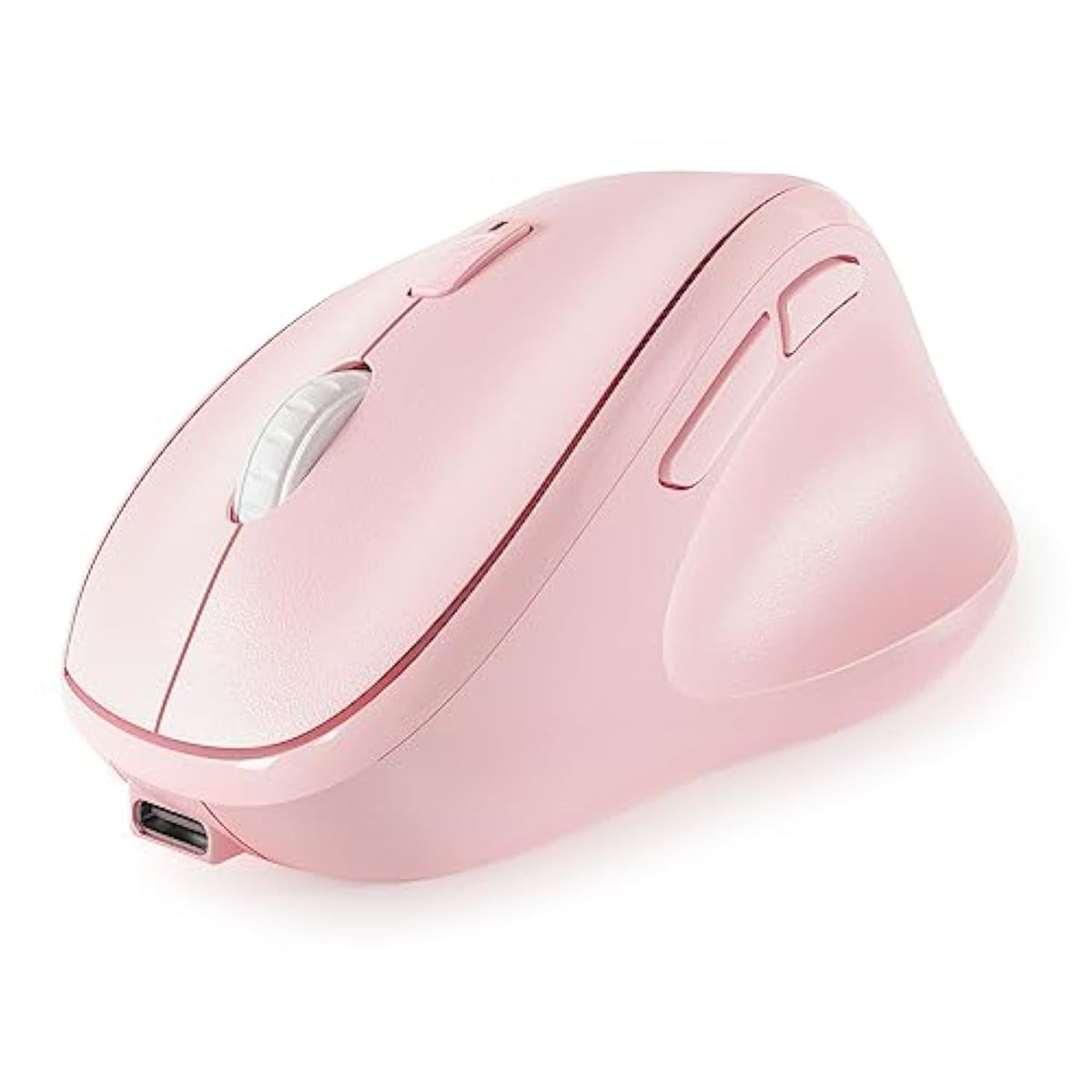 Micropack Wireless Bluetooth Mouse Ergonomic Vertical For Laptop Macbook Pc Tablet Rechargeable Silent Click Multi-Device 3-Mode 2.4G Adjustable Dpi Compatible With Windows Android Ios Macos Pink