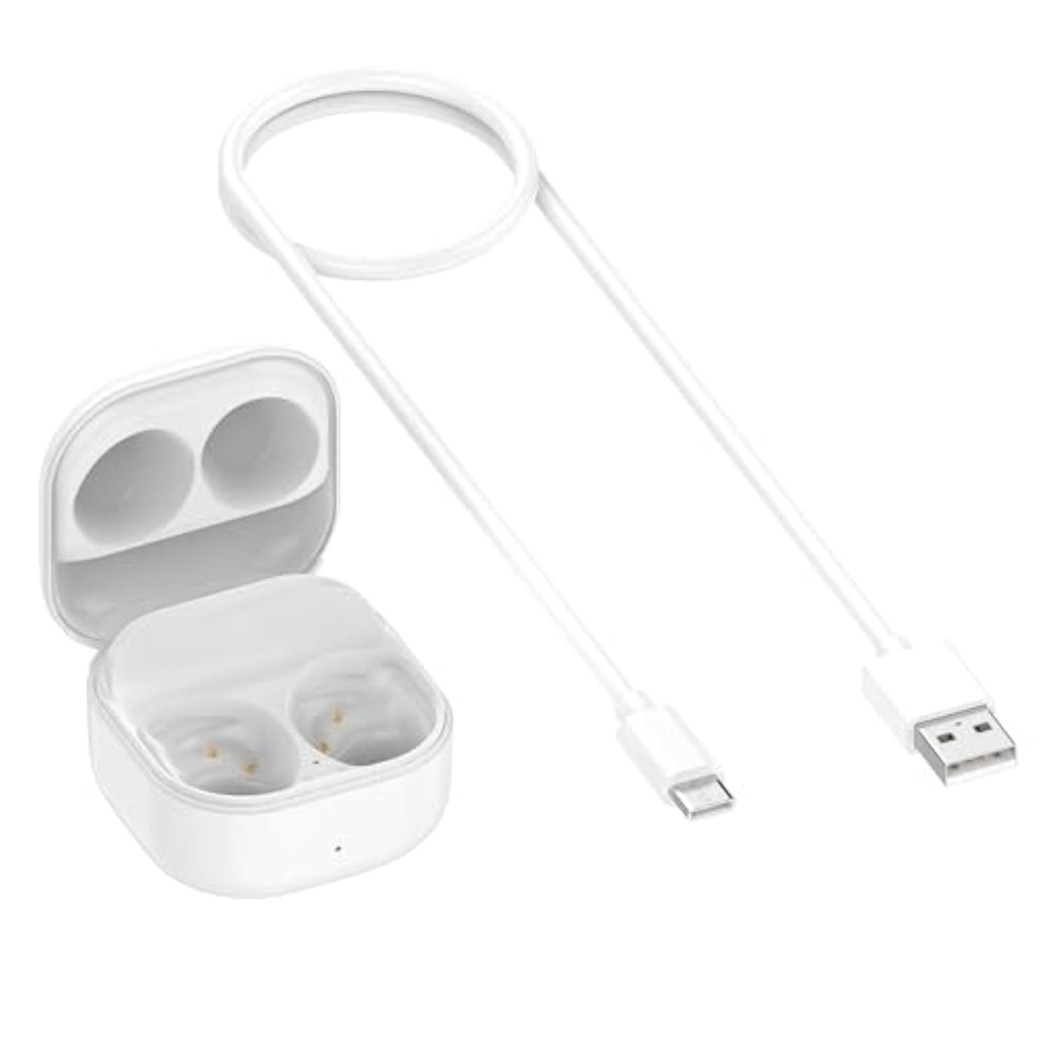 Charging Case Compatible For Samsung Galaxy Buds Fan Edition(Fe) Sm-R400, Charger Cradle Station Box With Type-C Usb Cable For Samsung Galaxy Buds Fe Earbuds (White)