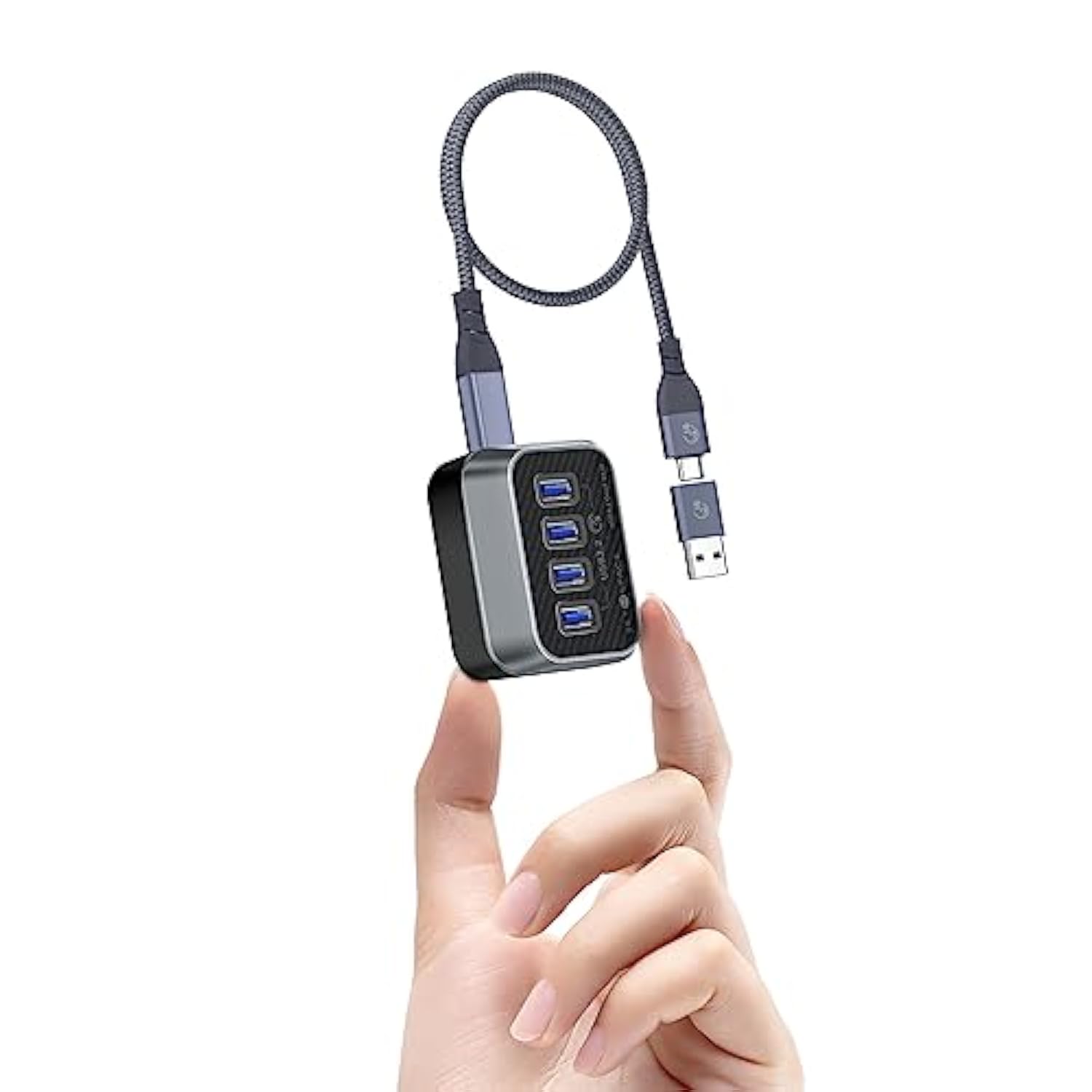 Usb C Hub, 32° Slope Design Usb 3.2 Gen1 5Gbps Hub, Usb C Hub With 2 In 1 Cabl