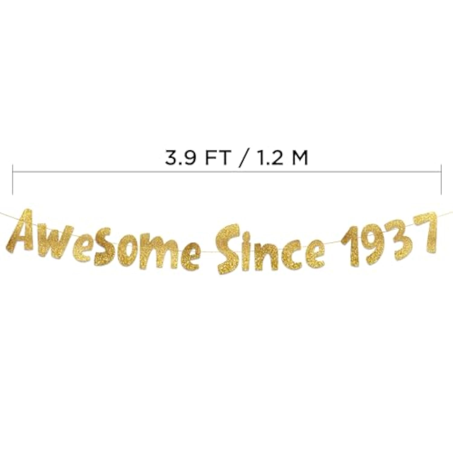 Awesome Since 1937 Gold Glitter Banner - 88Th Birthday Party Decorations