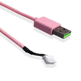 New Usb Wire Data Line/Audio Cable Replacement For Razer Kraken Kitty Edition/Ultimate Edition Headphone (Pink)