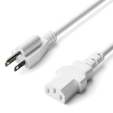 THE CIMPLE CO 10 Feet - 3 Prong AC Power Cable for Computer, Medical, Server, & Desktop - 10 ft Three Prong Power Supply Cord - C13 Power Cord - NEMA 5-15P to C13 / IEC 320-10 Foot (3 Meter), White