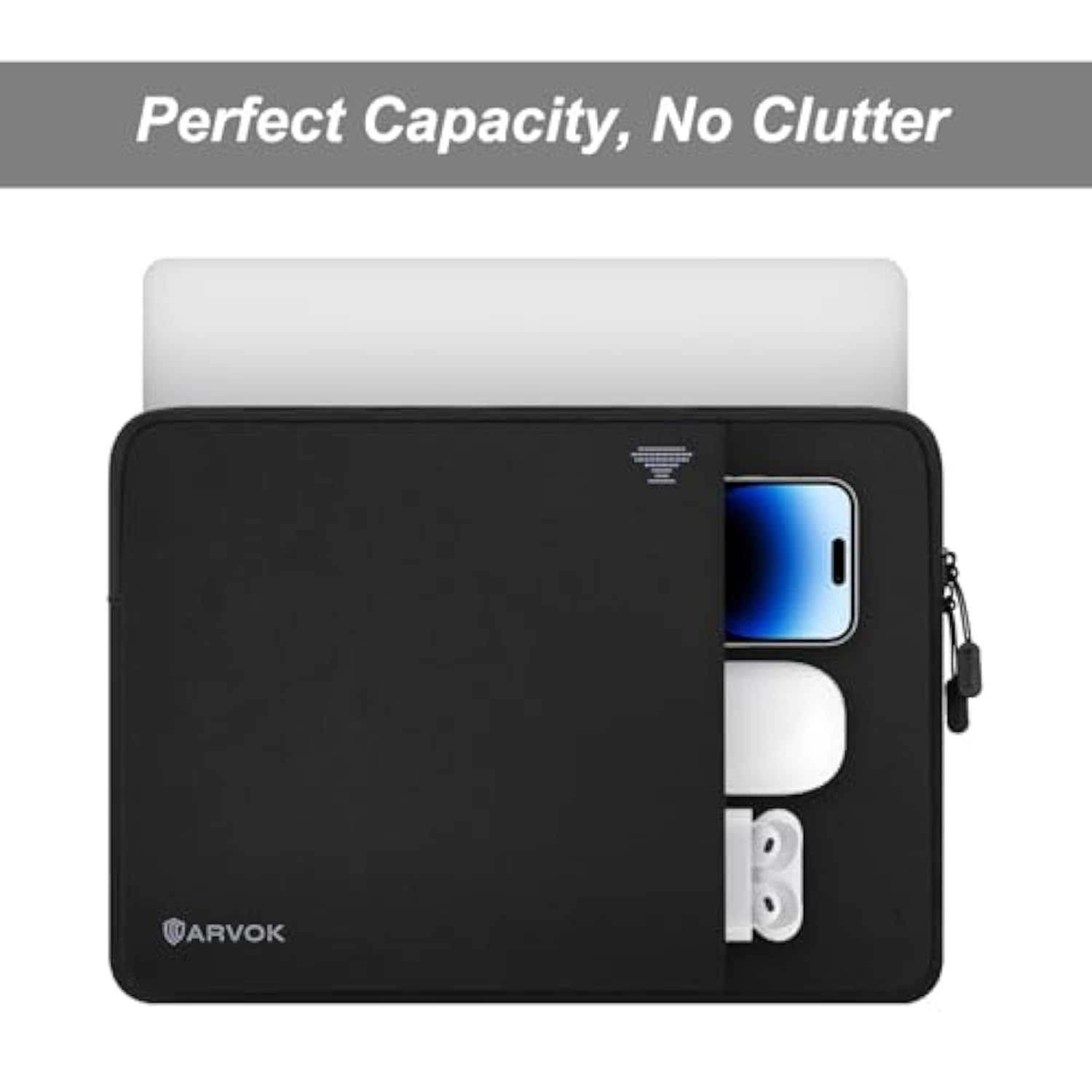 13 13.3 14 Inch Laptop Sleeve With Front Pocket, Shockproof 360 Protective Laptop Case Briefcase Handbag, Computer Carrying Bag Compatible With Macbook Air/Pro, Lenovo/Hp/Dell/Asus/Acer, Black