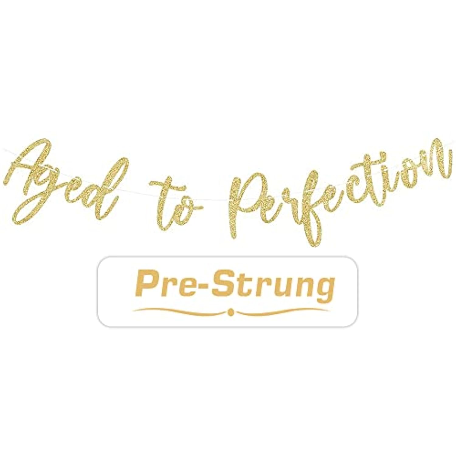 Gold Glittery Aged To Perfection Banner For 30Th 40Th 50Th 60Th 70Th 80Th 90Th 100Th Birthday Anniversary Party Decorations