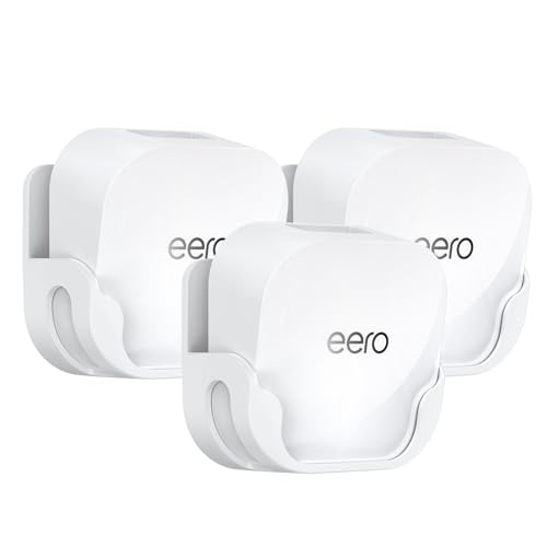 Eero 7 Wall Mount Bracket Compatible With Eero Wifi 7 Mesh Router And Extender, Space-Saving Holder For Eero 7 Wifi Extender With Cable Management White (3 Pack)