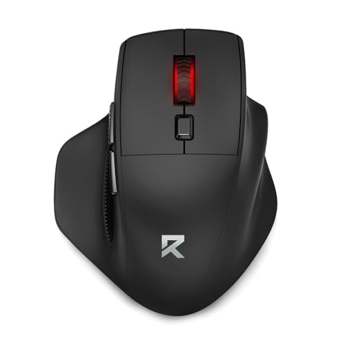 Big Wireless Mouse For Medium To Large Hands, 2.4Ghz Ergonomic Computer Mouse, 6 Buttons, 4000 Dpi, Full Sized Usb Optical Mouse For Laptop, Pc, Chromebook