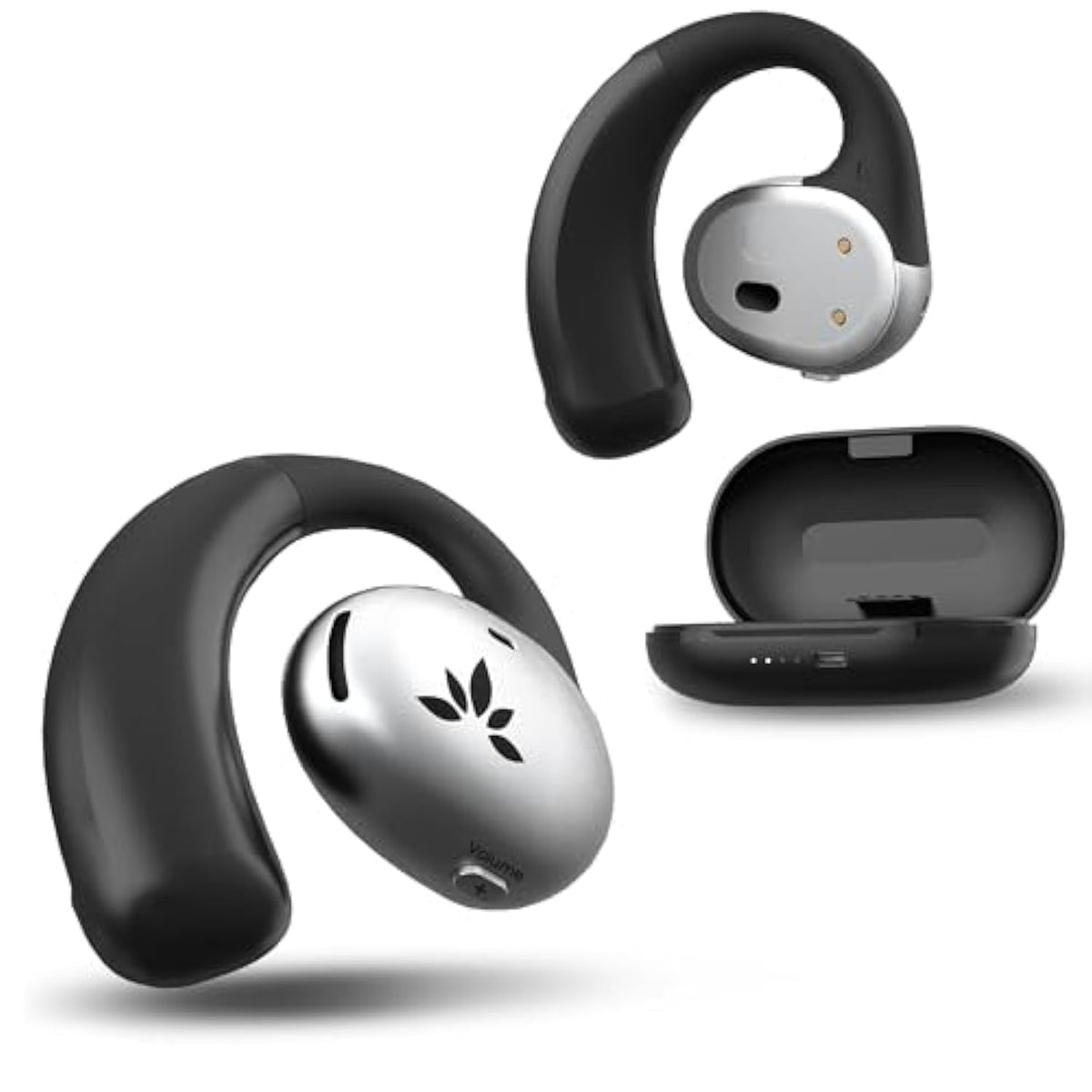 Avantree Pebble - Wireless Open Ear Earbuds with Adjustable Soft Earhook, Blue
