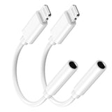 [Apple Mfi Certified] Lightning To 3.5Mm Headphone Jack Adapter, 2 Pack Iphone 3.5Mm Headphone Aux Audio Dongle Adapter For Iphone 14 13 12 11 Pro Max Xs Xr X 8, Support All Ios & Music Control
