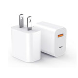 2 Pack Usb C Charger Block, 20W Durable Dual Port Qc+Pd 3.0 Power Adapter, Double Fast Plug Charging Block For Iphone 13/14/15/16/16 Pro/Pro Max/Plus, Xs/Xr/X, Watch Series 8/7 Cube?White (2)