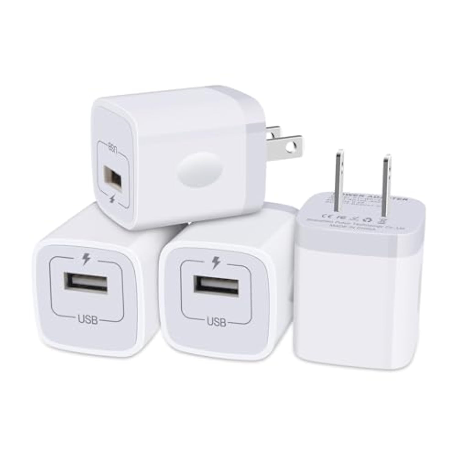 Iphone Charger Block, Plug In Phone Charger, 4Pack Single Port Usb Wall Charge Fast Charging Adapter Cube Box For Iphone 16 15 14 13 Se(2020) 12/11Pro/Xs/Xs Max,Samsung Galaxy S25/S24/S23,Lg