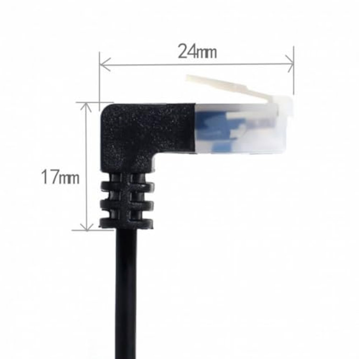 Cablecc Ultra Slim Cat6 Ethernet Cable RJ45 Up Angled to Straight UTP Network