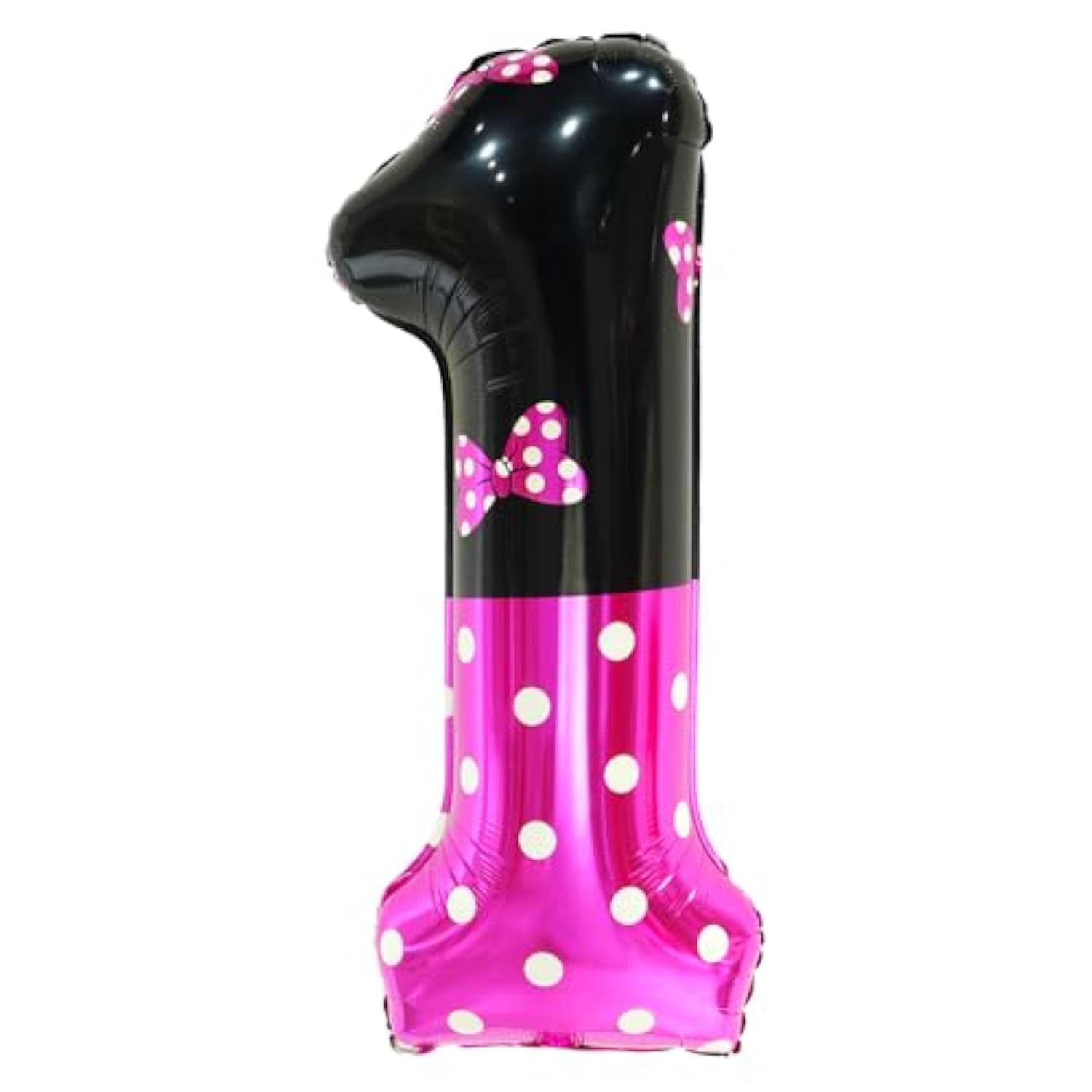 40" Pink Mouse Number 1 Balloon — Giant Bow-Themed Baby Birthday Decor
