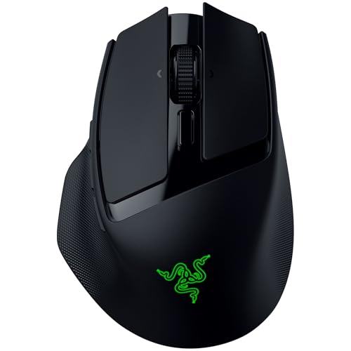 Basilisk Mobile Portable Ergonomic Wireless Gaming Mouse: 10 Programmable Controls Hyperscroll - Optical Switches Gen-3 - Long Battery Life - Ai Prompt - 2.4 Ghz, Bluetooth, Usb C
