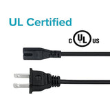 6Ft 2-Prong Power Cord 2 Slot Ac Adapter Cord For Hp Dell Samsung Sony Asus Acer Toshiba Laptop Charger Led Lcd Monitor Tv Epson Lexmark Printer Ps3 Slim Ps4 Ps5 Xbox