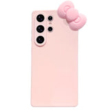 For Samsung Galaxy S24 Ultra Case, Bow Case Cute 3D Bowknot Design Soft Silicone Shockproof Protective Cover For Women Girl - Pink