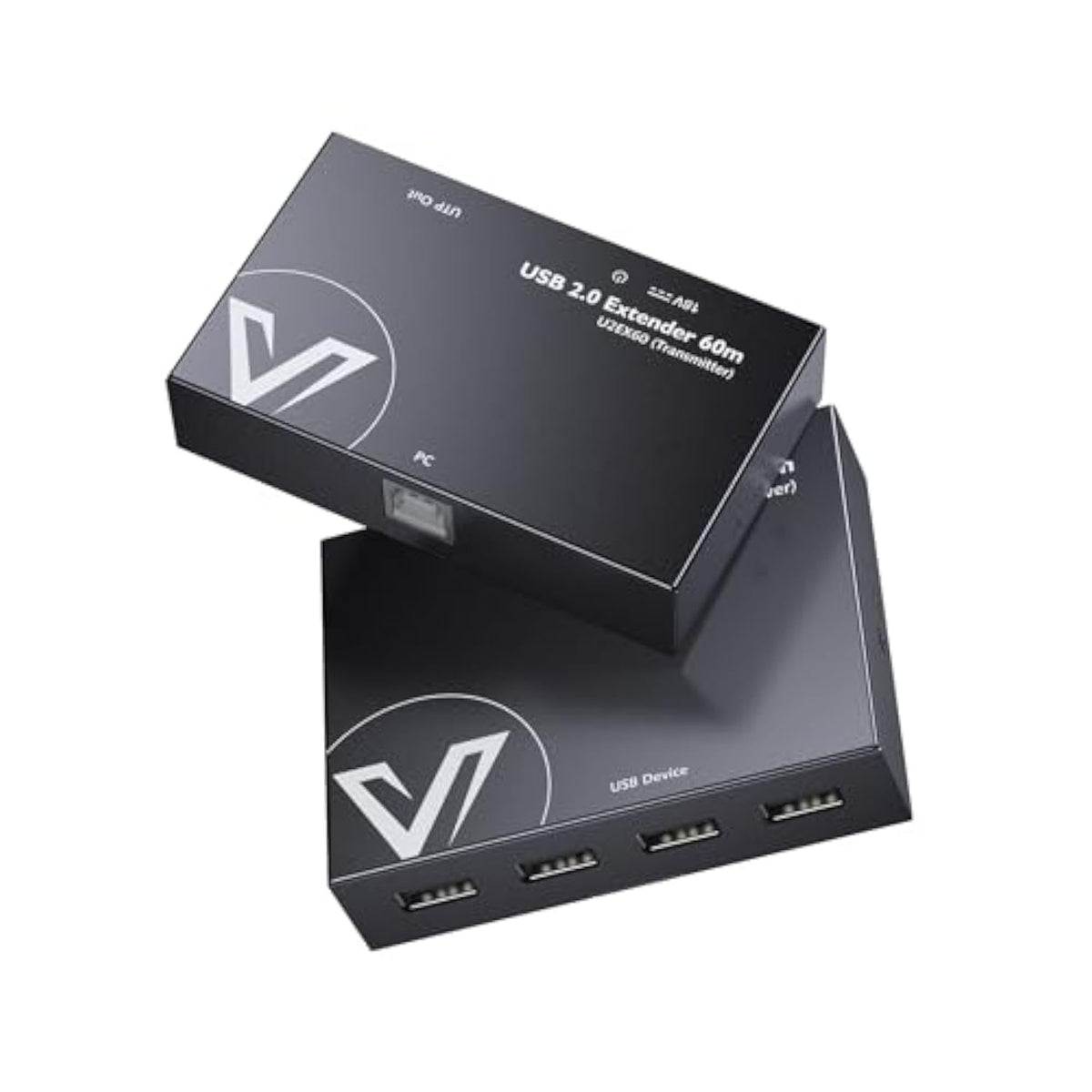 Av Access Usb Extender Power Over Cable Cat5E/6/6A/7 Up To 196Ft/60M, 4 Ports Usb 2.0 Extender Over Ethernet, Plug And Play, Supports All Operating System(Power On Tx Side)