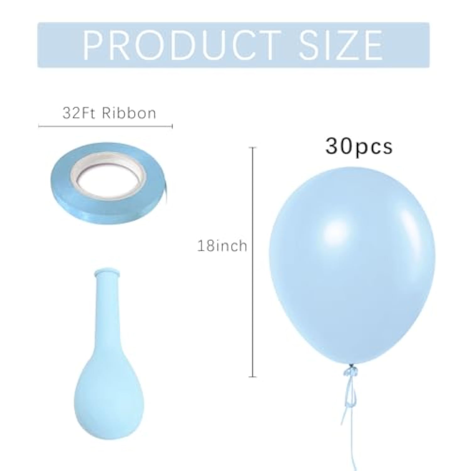 Pastel Blue Latex Party Balloons 30 Pack 18 Inch Round Light Blue Balloons For Wedding Baby Shower Gender Reveal Birthday Party Decoration