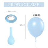 Pastel Blue Latex Party Balloons 30 Pack 18 Inch Round Light Blue Balloons For Wedding Baby Shower Gender Reveal Birthday Party Decoration