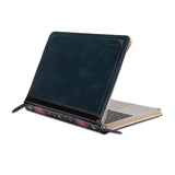 MOSISO Laptop Sleeve Case Compatible with MacBook Air 13 inch M4 A3240 M3 A3113 M2 A2681 M1 A2337 A2179 A1932 2025-2018/Pro 13 inch M2 M1 2025-2016, PU Leather Vintage Portfolio Cover, Peacock Blue