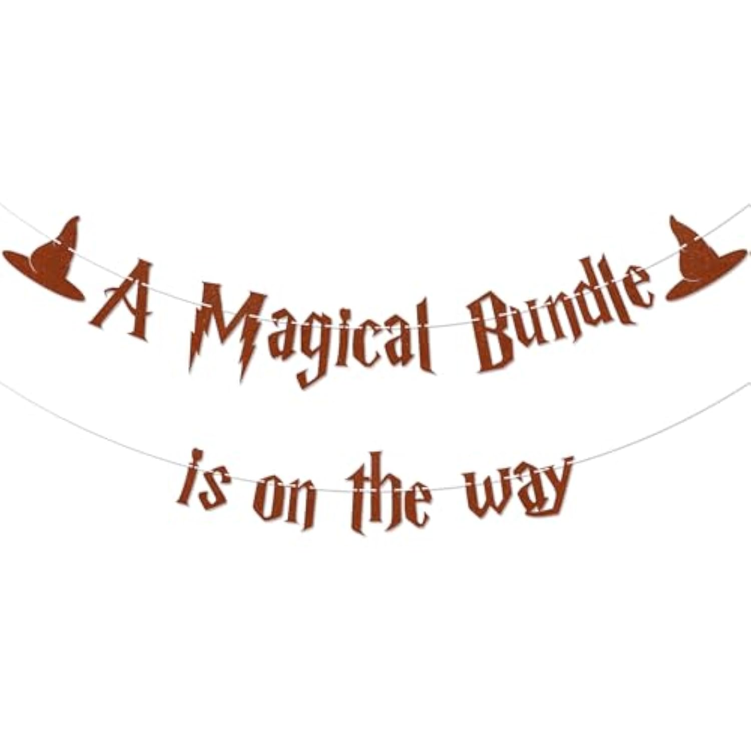 A Magical Bundle Is On the Way Banner – Wizard Theme Baby Shower Decor