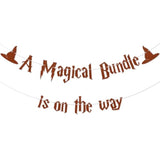 A Magical Bundle Is On the Way Banner – Wizard Theme Baby Shower Decor