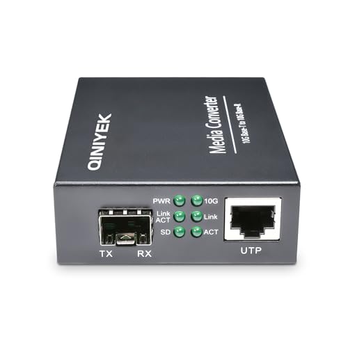 10G Ethernet Media Converter, 1X 100M/1G/2.5G/5G/10Gbase-T Rj45 To 1X 10Gbase-X Sfp+ Slot, Supports 10G Sr/Lr/10G-T Module,10G Fiber Ethernet To Copper Utp Media Converter
