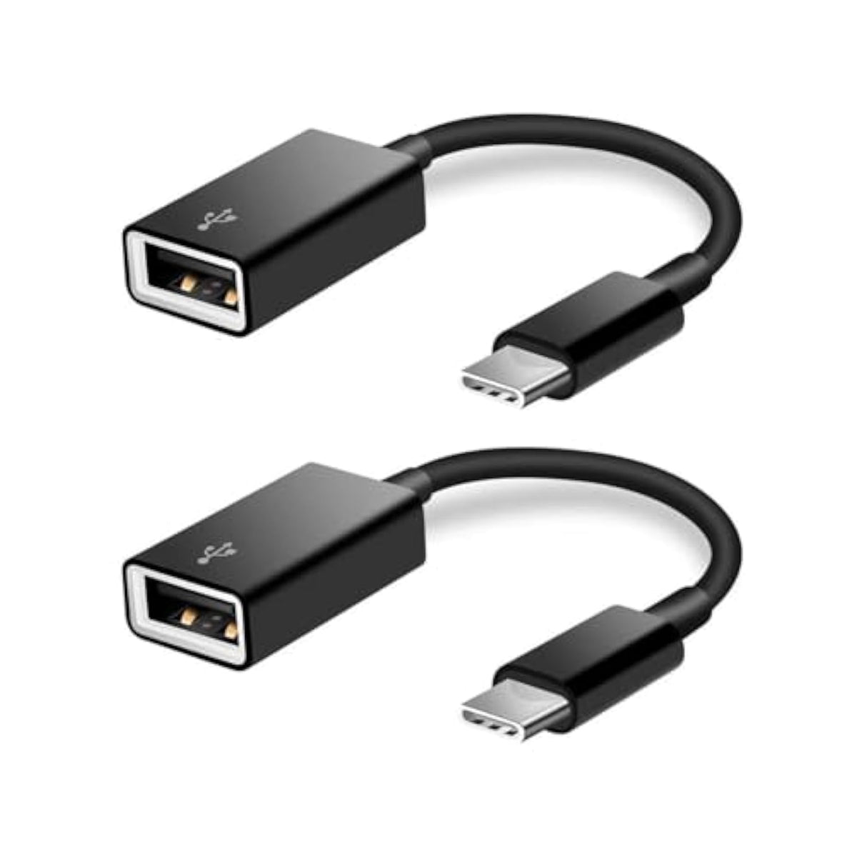 Usb C To Usb Adapter [2 Pack],Type-C Otg Cable Type C Male To Usb A Female Usb To Usbc-C Adapter Compatible With Macbook Pro/Air Ipad Pro 2022 2021 2020, Galaxy S23 S22 Ultra Note 10 S9 S8 (Black)
