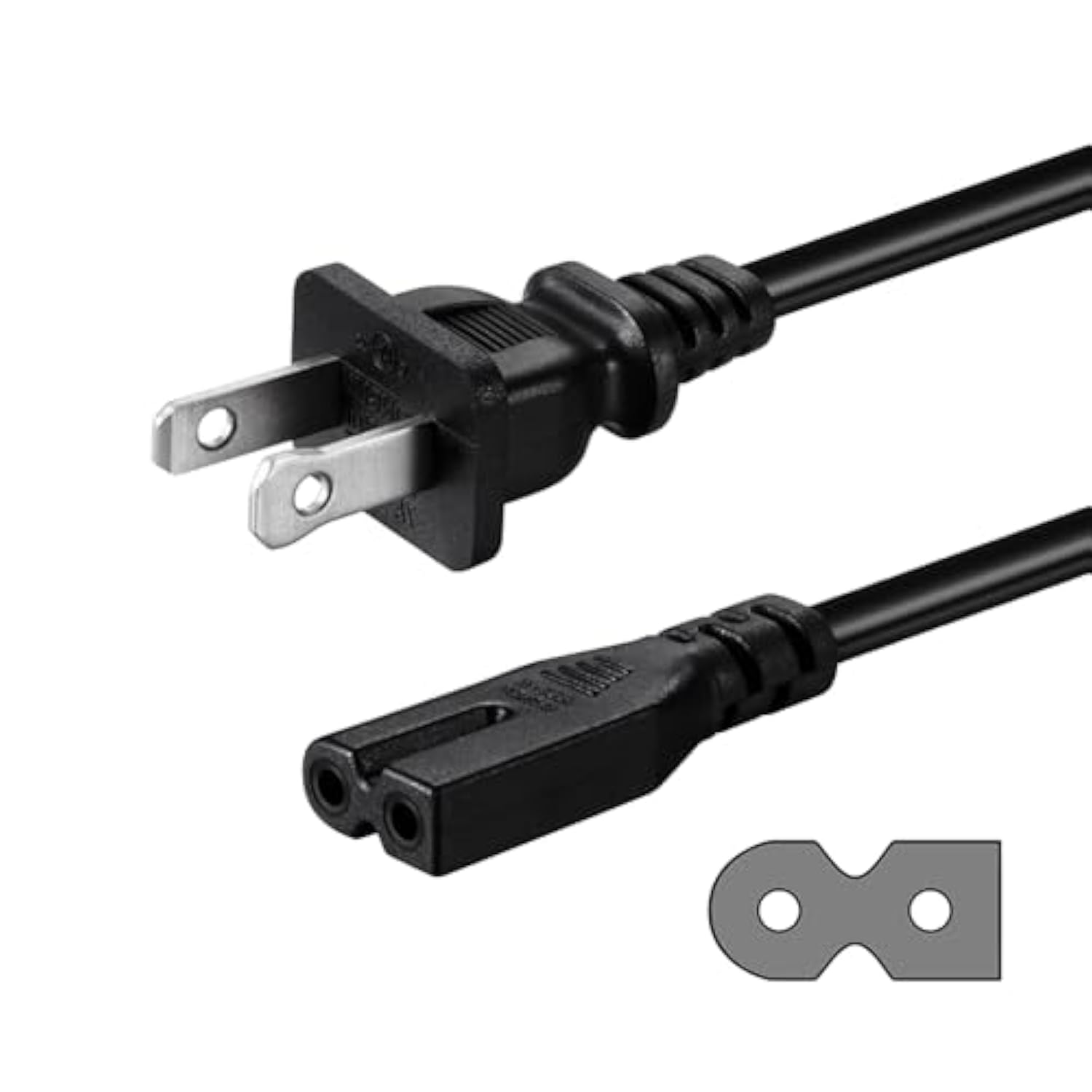 2 Prong Ac Power Cord Compatible Wtih Vizio D/E/M Series Hdtv, Vizio Sound Bar Supply Cable Replacement
