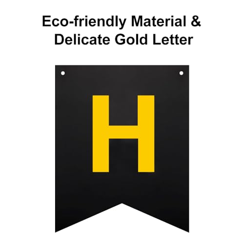 Happy Retirement Banner Black and Gold Retirement Party Decorations for Men Women Goodbye Office Farewell Going Away Party Decor Supplies