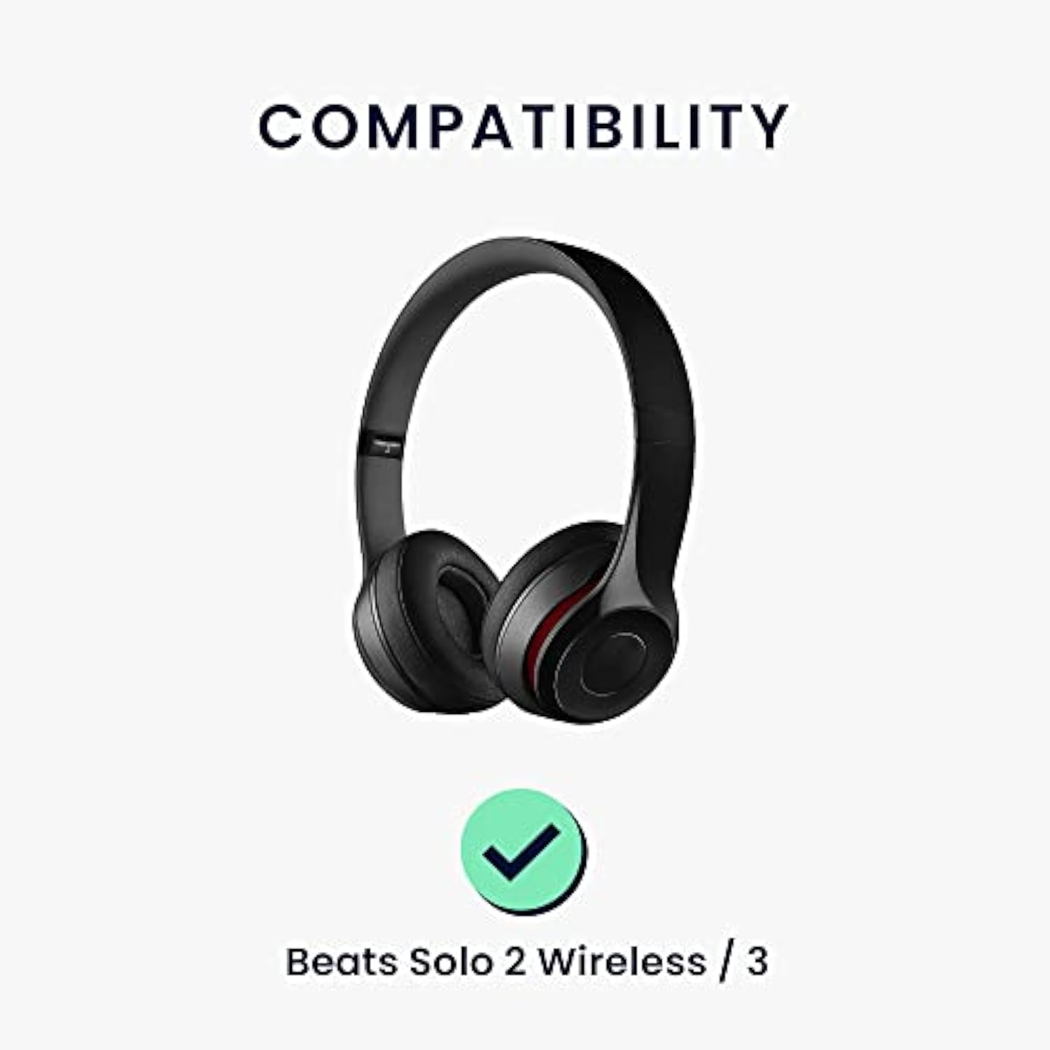 kwmobile Ear Pads Compatible with Beats Solo 2 Wireless/Solo 3 Wireless Earpads - 2X Replacement for Headphones - Beige