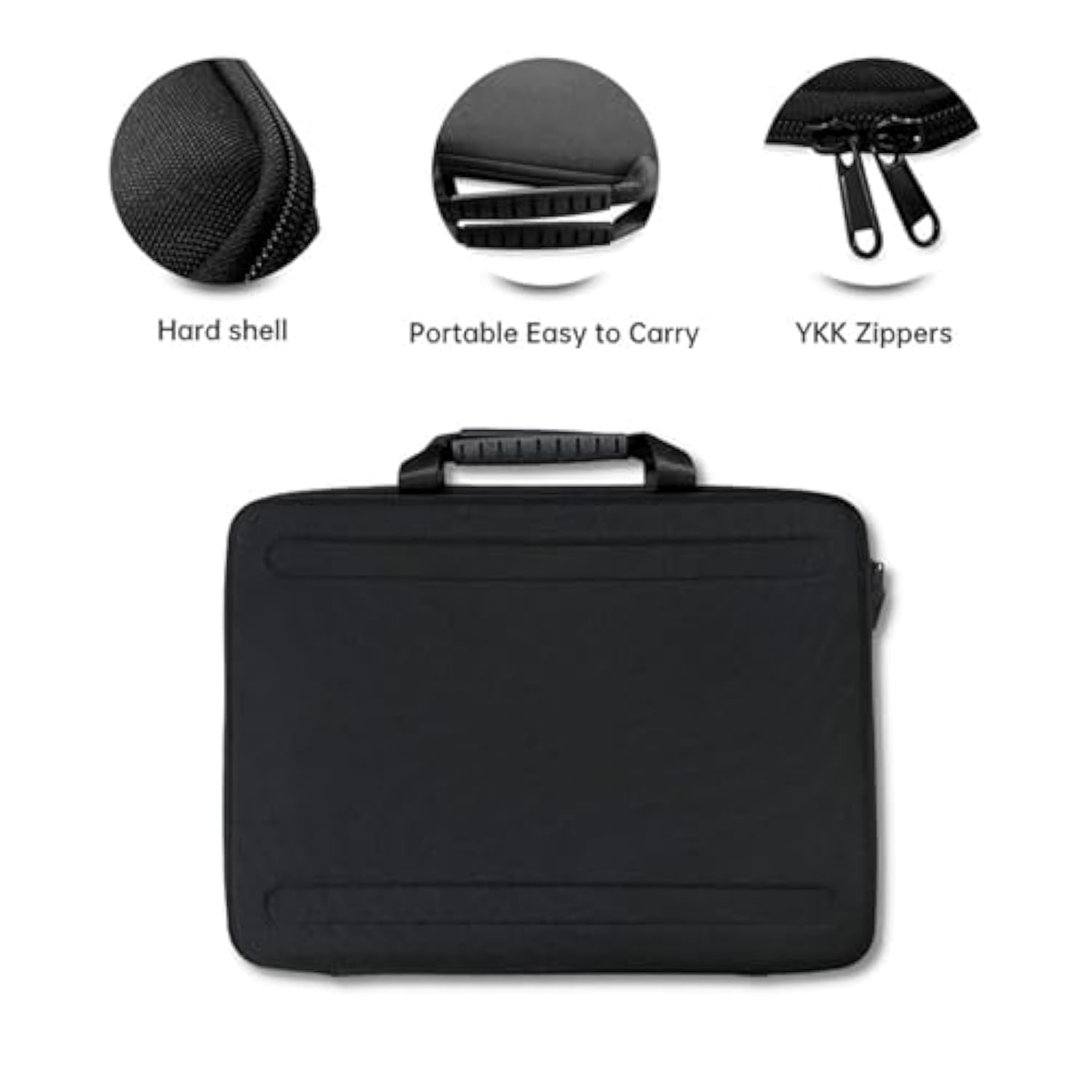 13Inch Hard Case For Macbook Air 13Inch M3 2024 Laptop Case Hard Shell Protective, 13.6Inch Apple Computer Shockproof Case, 13" Notebook Carring Sleeve Bag With Handle,Black