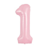 40-Inch Pastel Pink Number 1 Balloon Foil Birthday Party Decorations