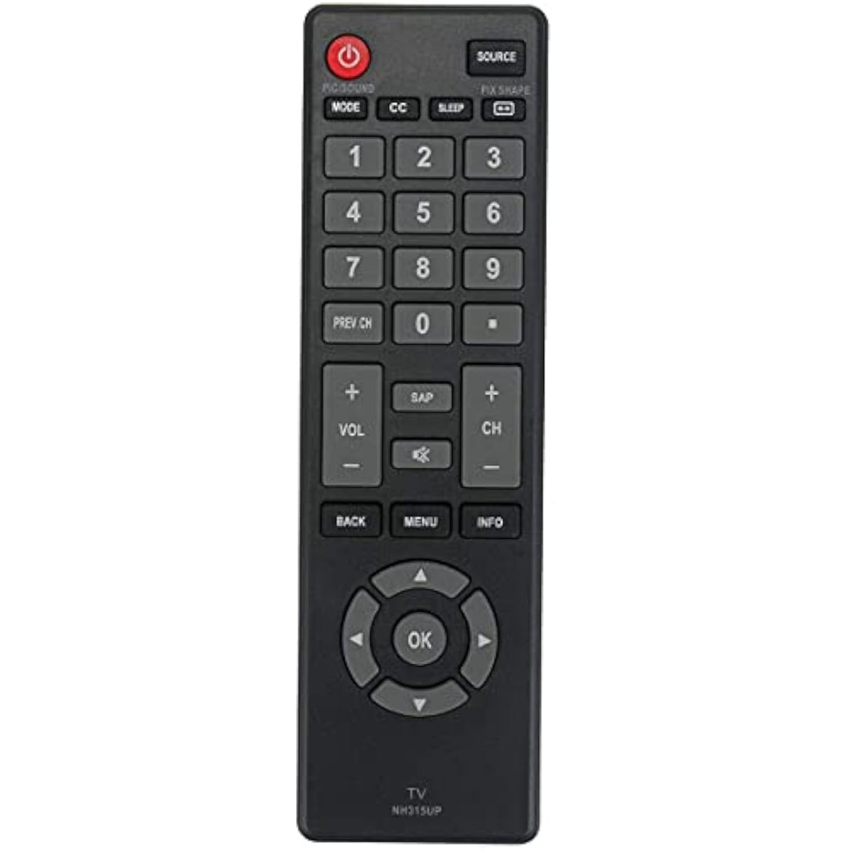 Replacement Remote Control For Sanyo Tv Nh316Ud Fw32D06F Fw32D06F-B Fw40D48F Fw40D36F Fw40D36F-B Fw43D25F Fw50D36F Fw55D25F Fw55D25F-B