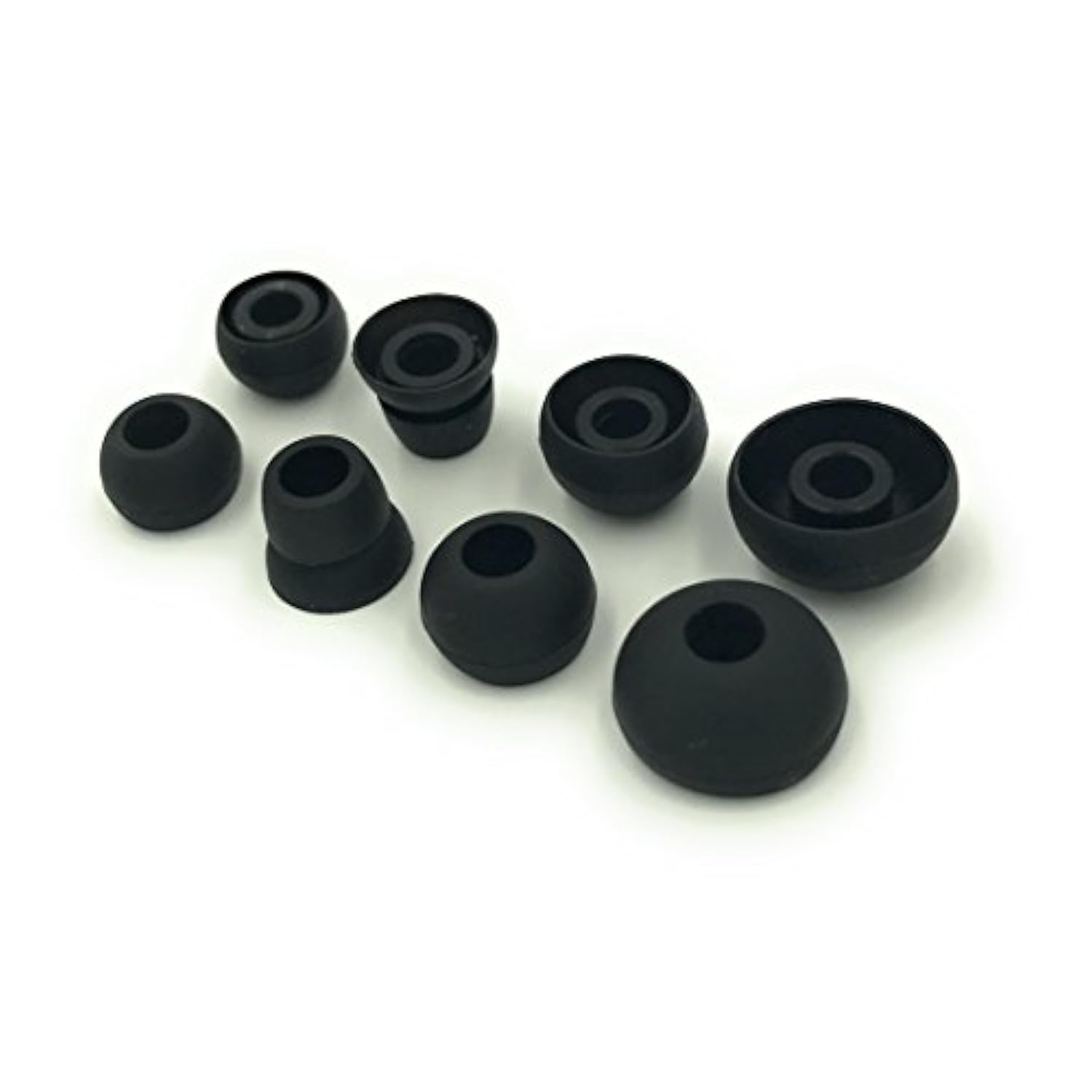 Black Replacement Earbud Tips For Powerbeats 3, Powerbeats 2, Small, Medium, Large, Double Flange