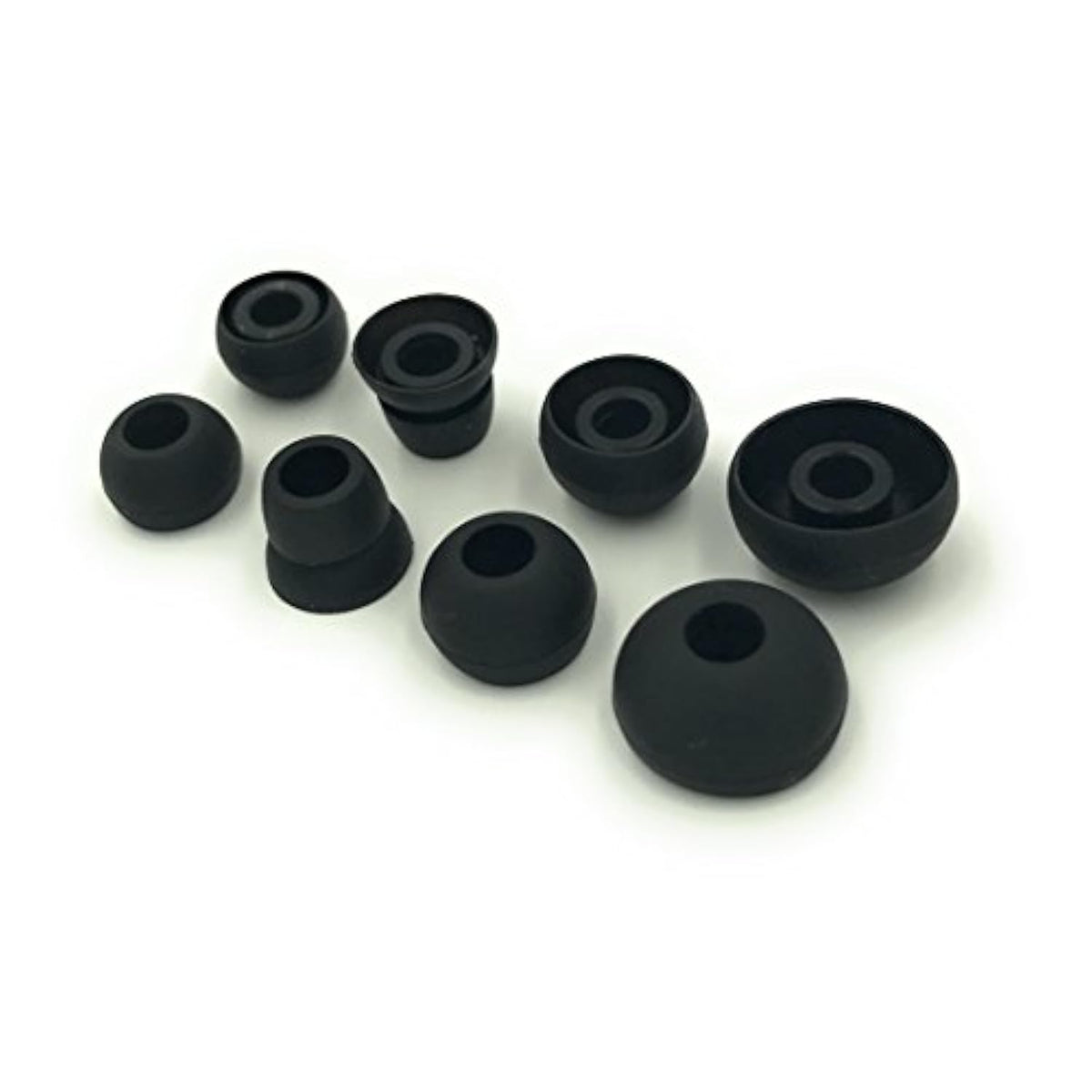 Black Replacement Earbud Tips For Powerbeats 3, Powerbeats 2, Small, Medium, Large, Double Flange