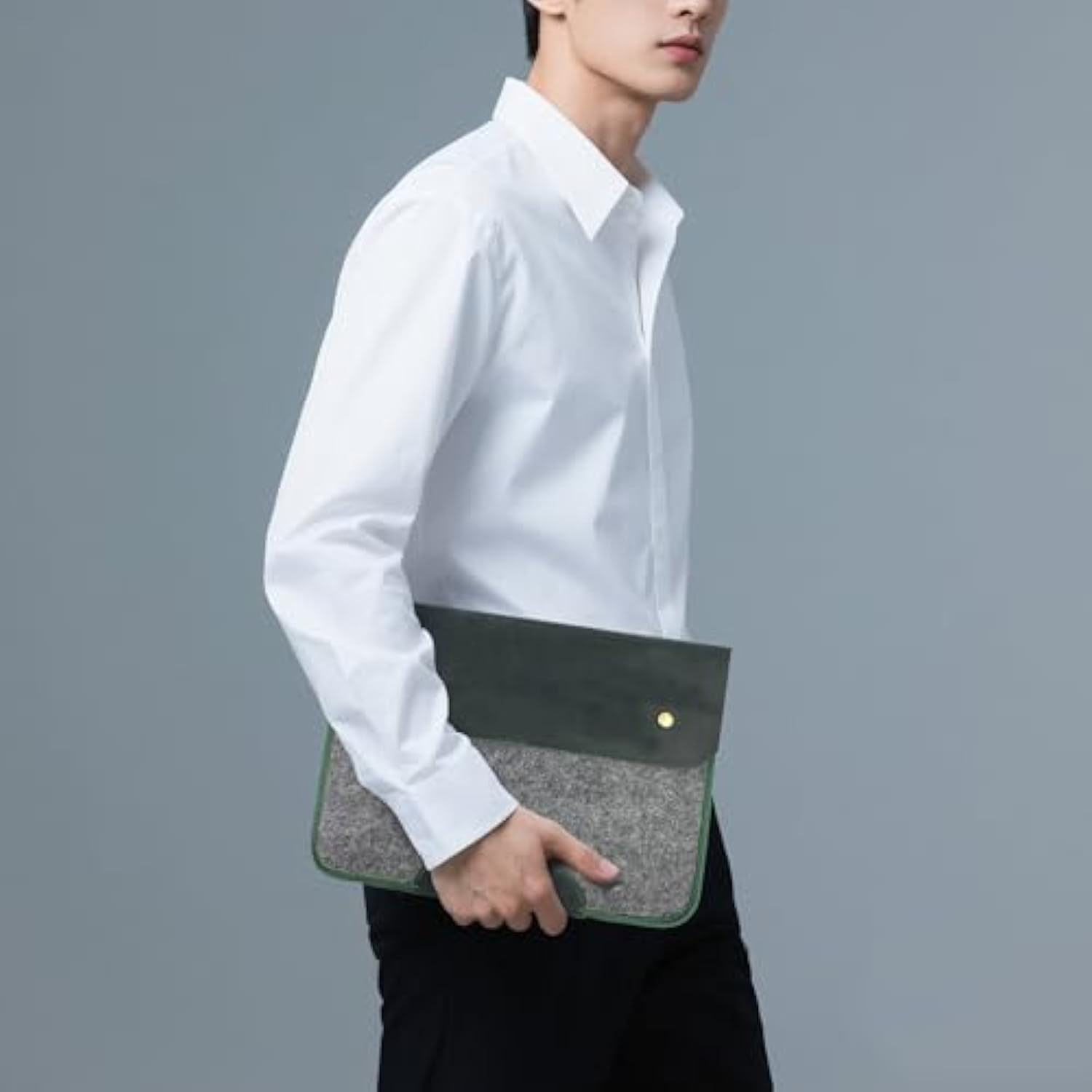 Premium Felt & Leather Laptop Sleeve - Durable 13-16 Inch Case For Macbook, Tablet & Laptop - Stylish & Protective - Small & Green