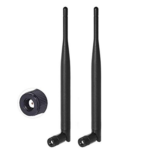 Dual Band Wifi 2.4Ghz 5Ghz 5.8Ghz 6Dbi Mimo Rp-Sma Male Antenna (2-Pack) For Wifi Router Wireless Network Card Usb Adapter Security Ip Camera Video Surveillance Monitor